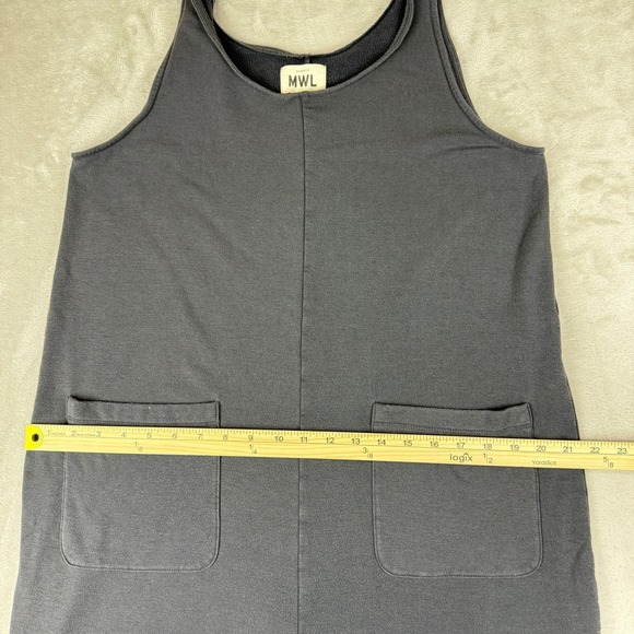 Madewell MWL Women Superbrushed Jumpsuit M Gray Wide Leg Relaxed Cropped Boho - Picture 10 of 14